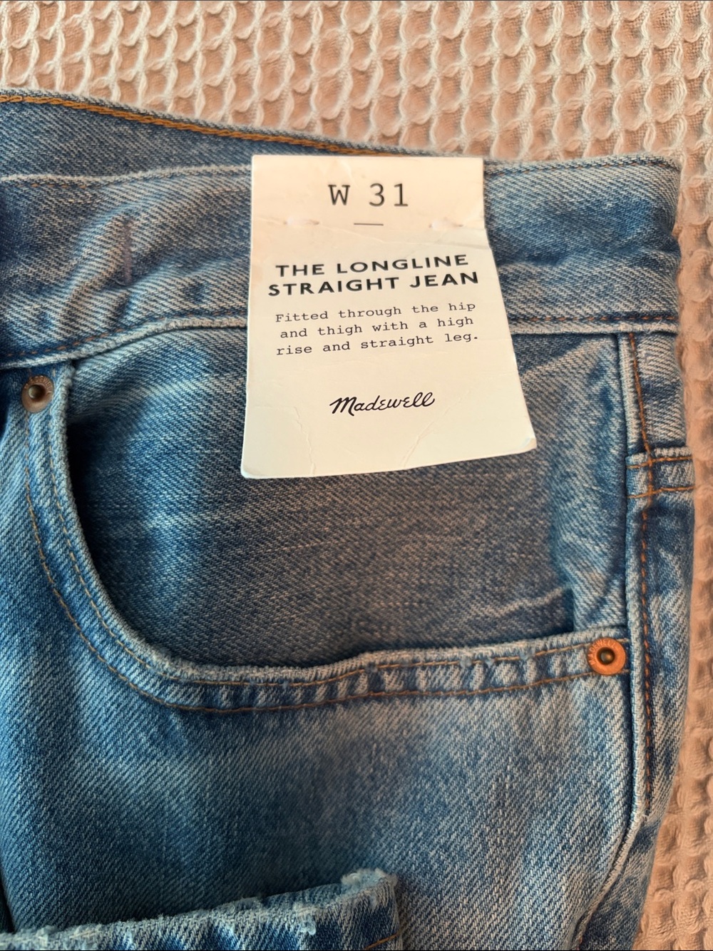 Madewell The Long Line Straight Jean Sz 31 10 Soft All Cotton Atlin Wash NWT - Picture 5 of 6